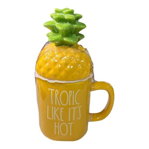 Rae Dunn "TROPIC LIKE IT'S HOT" Pineapple Figural Coffee Mug - Picture 1 of 1
